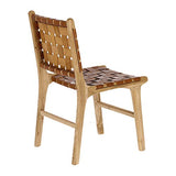Kave Home - Chaise Calixta en Cuir et Bois de Teck Massif