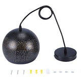 Asvert Suspension Luminaire Industrielle Lampe Suspendue Orientale Ajouré Noir Lustre Percé Abat-jour Métal Bol E27 Lampe de Plafond pour Maison Salon Restaurent Loft Bar [Classe énergétique A++]