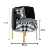Fauteuil Relaxation,Fauteuil Salon Scandinave,Linge Pied de Poule Revêtement en Tissu,pour Salle Manger Salon Bureau Chambre(Color:Gris)