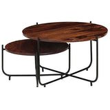 Festnight Lots de 2 Table Basse Style Industriel Bois de Massif pour Salon/Balcon 60 x 35 cm