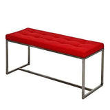 CLP Banc BARCI Similicuir Rembourrage Épais I Banquette De Cuisine Design Moderne I Siège De 2 Places Hauteur Assise 48 cm I Support en Acier Inoxydable Rouge