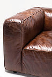 Kare Cubetto Canapé, Bois partiel, MDF, Cuir Marron, 3- Sitzer