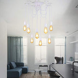 Blanc 8 Lumières Lustre Rétro Lustre Lustre Lustre Lustre Industriel Loft Encastré Montage Plafond Luminaire...