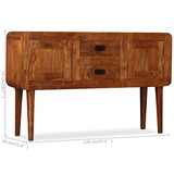 vidaXL Buffet avec Finition en Bois de Sesham Armoire Latérale Meuble de Rangement avec 2 Placards et 2 Tiroirs Intérieur 120x30x75 cm Bois Massif