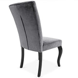 INTENSEDECO Lot de 2 chaises capitonnées Chaza Velours Gris