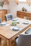 LoftStory Table de salle à manger extensible en chêne Monténégro 40, 160-250 x 90 x 78 cm, bois massif chêne, idéale pour la cuisine, le salon, les meubles style nordique, couleur chêne rustique