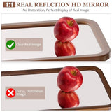LVSOMT Miroir pleine longueur en bois, miroir intégral, miroir mural, miroir suspendu, long miroir pour chambre à coucher, salon, cadre en bois massif, coins arrondis, miroir rustique, 119,4 x 40,6