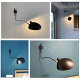 VOMI Applique Murale Industrielle Interieur RéTro Lampe Murale Avec Interrupteur Spots Muraux Orientable Bras RéGlable Extensible à Long Rotatif Abat-Jour E27 Lampe de Mur Avec Prise, Noir,95*40cm