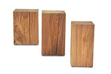 MS FACTORY Bloc de Chêne Massif - Cube en Bois - Rondin de Bois - Bout de Canapé, Colonne de Decoration, Support en Bois, Table Basse Bois, Piédestal pour Fleurs, Table de Chevet - 25 x 25 x 40 cm