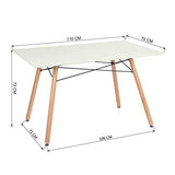 Furniture-R France Maddie Table à manger rectangulaire, pour 2 à 4 personnes, design scandinave, pieds en bois de hêtre massif laqué, , 110 x 70 x 74 cm