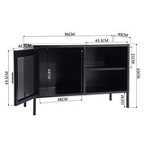 MEUBLE COSY Grand Espace Armoire métallique, Armoire de rangement en métal à 2 couches, 1 Portes Métal Meuble de Bureau Armoire, Buffet de rangement, Armoire avec étagère Noir