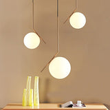 MZStech Moderne Mode Suspension Lampe Fer Verre LED Luminaire Suspension Boule Verre Vec Du Métal Doré(25CM)