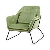 Zons KATEL Fauteuil en Velours ET MÉTAL Noir + Coussin, Vert, 72x79xH81 cm
