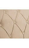 DENZZO - Canapé capitonné 2 Places Naturel Bois Tissu Beige Cube
