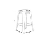 Kosmi - Lot de 4 tabourets de Bar en métal Brut Aspect galvanisé Style Industriel - Hauteur 76 cm