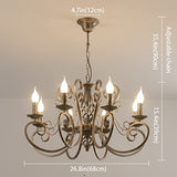 Ganeed lustres, 8 lumières bronze français pays pendentif lustre, luminaire suspendu en métal Vintage rustique luminaire suspendu réglable, salon lumière, lustre de cuisine
