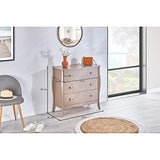 IDIMEX Commode de Chambre Antoinette Style Baroque Rococo Inspiration Louis XV Design Moderne, Rangement avec 3 tiroirs, en pin Massif lasuré Taupe