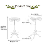 interougehome Tabouret Style siège de Tracteur réglable en Hauteur, Tabouret de Bar - Blanc
