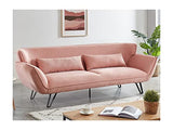 Vente-unique - Canapé 3 Places en Tissu Rose poudré Nepali
