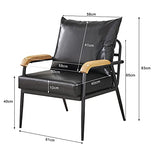 CLIPOP Fauteuil rétro Moderne avec Cadre en métal et Coussin en Cuir synthétique pour Salon, Chambre à Coucher, Salon (Noir)