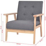 vidaXL Fauteuil Canapé Simple de Salon Siège de Salle de Séjour Meuble de Salon Chambre à Coucher Bureau Maison Intérieur Gris Foncé Tissu