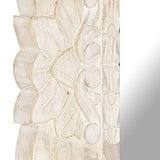 Tidyard Miroir Mural Design, Miroir Rectangulaire à Accrocher, Miroir Cadre en Bois Blanc 80x50 cm Bois de manguier Massif