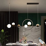 Suspension LED Lampe à suspension à intensité variable Table à manger Lustre réglable en hauteur Abat-jour en acrylique Éclairage en métal avec télécommande Salon Café Bar Cuisine Lampe or noir