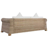 vidaXL Canapé à 3 Places avec Coussins Résine Tressée Oreiller Sofa Meuble de Salon Maison Salle de Séjour Intérieur Bureau Chambre