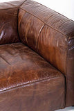 Kare Cubetto Canapé, Bois partiel, MDF, Cuir Marron, 3- Sitzer