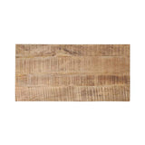 WOMO-DESIGN Table Basse avec 2 Tiroirs - 100x50x49 cm - Plateau en Bois de Manguier Massif Naturel - Pieds en Epingle à Cheveux en Métal - Design Rétro - Table d'Appoint Salon Canapé Fait à la Main