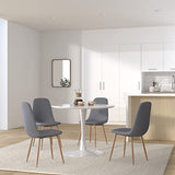 Playboy Paige 615110WE Table à Manger Ronde 100x100cm avec piédestal, laqué Blanc Mat, MDF, 100 x 75 x 100 cm