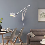 HMAKGG Applique Murale Vintage Réglable Noir Métal Lampe Murale Industrielle Rétro Lampe de Mur Intérieur Eclairage Compatible avec E27 Base pour Chambre à Coucher Salon Loft Barres,Blanc