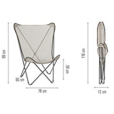 Lafuma Fauteuil d'extérieur, Pliable et compact, MAXI POP UP, Batyline, Couleur: Seigle, LFM1837-8548