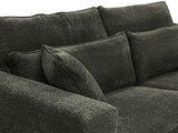 Vente-unique - Canapé 3 Places en Tissu Bouclette Gris Anthracite MONDOVI