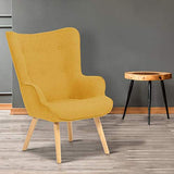 IDMarket - Fauteuil scandinave Ivar en Tissu Jaune