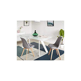 Générique Bjorn Lot de 2 chaises Pieds Bois Hetre - Tissu Gris - L 48,5 x P 56 x H 83 cm