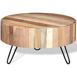 vidaXL Table Basse Bois de Récupération Massif Table d'Appoint Salon Canapé
