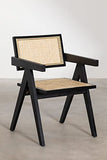 SKLUM Chaise en Bois avec Accoudoirs Lali Style Noir uni