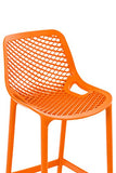 CLP Lot De 2 Tabourets de Bar Air en Plastique I Chaise Haute Intérieur Extérieur avec Dossier Et Repos-Pieds, Couleur:Orange
