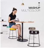 WXF Petit Tabouret Fer Art, Salon De Ménage Chambre Cuir Tabouret en Métal Tabouret Canapé Triangular Support Adulte Banc Tabouret Maquillage (Color : Brown)