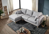 MASSIVMOEBEL24.DE Canapé d'angle (Gris Clair) - Inspiration scandinave - BJÖRN