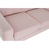 Canapé 2 Places Dkd Home Decor Polyester Bois de Caoutchouc Rose Clair (146 x 84 x 82 cm)