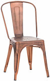 Chaise Empilable Au Design Industriel Benedikt I Siège Original en Métal avec Dossier Haut I Pieds avec Patins De Protection I Assise 46 cm, Couleur:cuivre