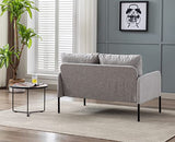 Wahson Canapé 2 Places en Lin Moderne Sofa Revêtement Tissu avec Rembourrage épais pour Salle/Chambre/Bureau/Appartement/dortoir, Gris