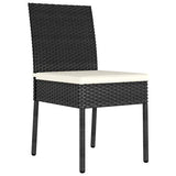 vidaXL 4X Chaises de Salle à Manger de Jardin Chaises à Dîner de Patio Sièges d'Extérieur Chaises de Repas Terrasse Résine Tressée Noir