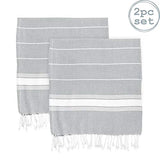 Nicola Spring Serviettes de Plage Turques - Coton - 170 x 90 cm - Gris - Lot de 2