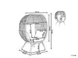 Beliani - Fauteuil Cocon - Veroli - en Rotin PE et Acier, Naturel, Coussins Beiges