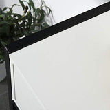 HOMCOM Console Table d'appoint Design dim. 120L x 34l x 81H cm 2 tiroirs métal Noir Panneaux Particules Blanc