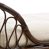 Tousmesmeubles Lit de Repos en rotin Marron avec Coussin - UWAY - L 185 x l 78 x H 55 - Neuf