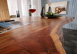 MASSIVMOEBEL24.DE Table à Manger 210x110cm - Bois Massif d'acacia laqué (Noisette) - Design Naturel - Freeform #103